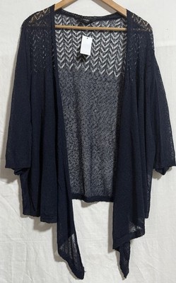 Yours Marine leichte Strick Wasserfall Freizeit Strickjacke Größe 30-32