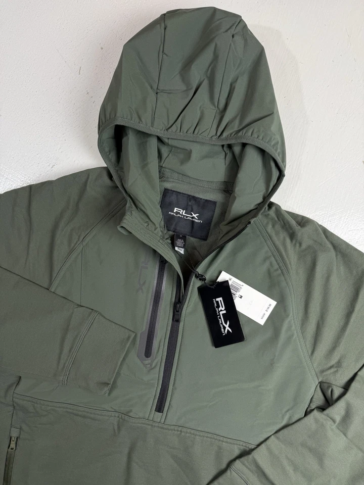 RLX Ralph Lauren Jacket Men Size M Performance Half-Zip Hoodie Forest Green New - Image 2 of 4