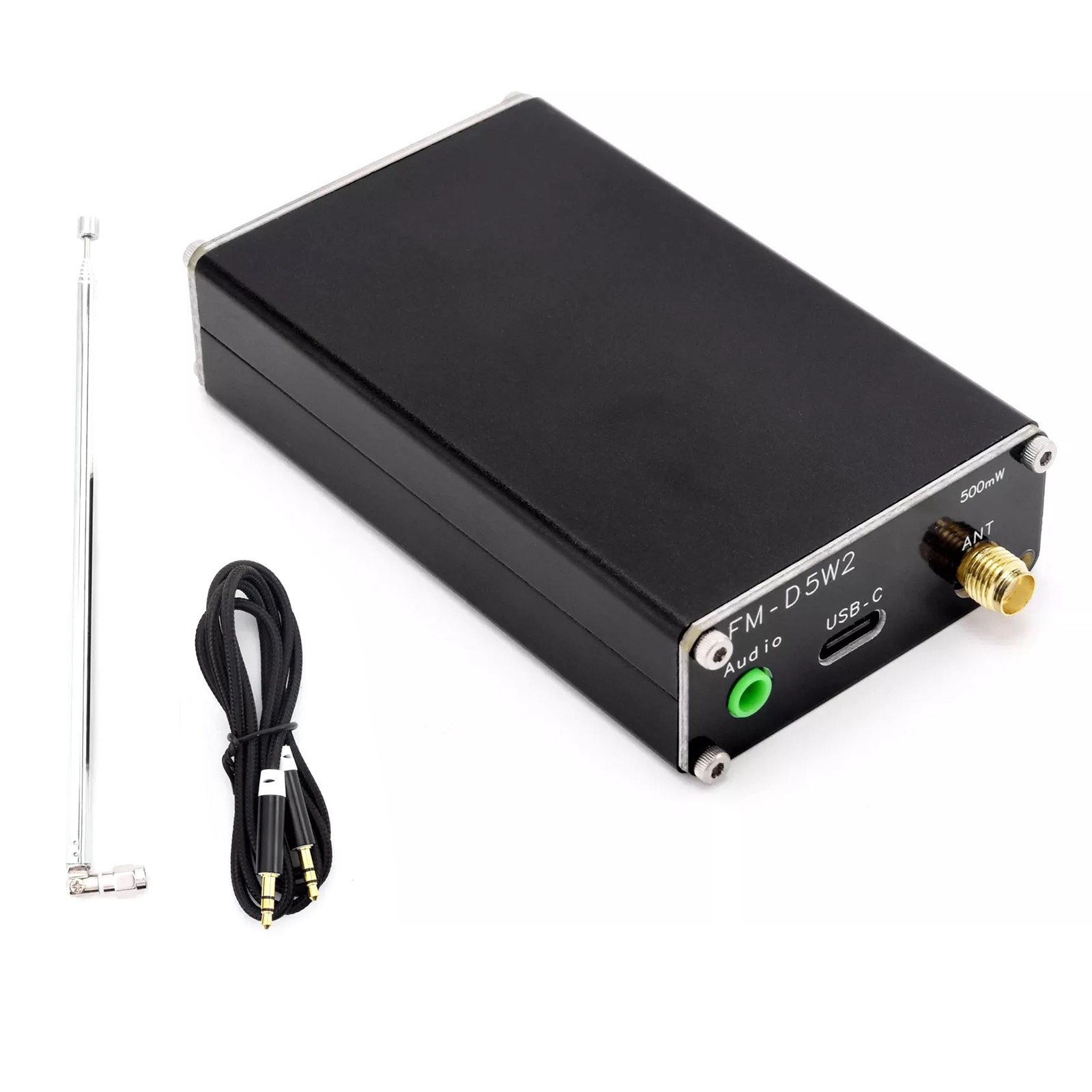 5V 0.5W FM Transmitter 76MHz-108MHz LCD Display Stereo Audio