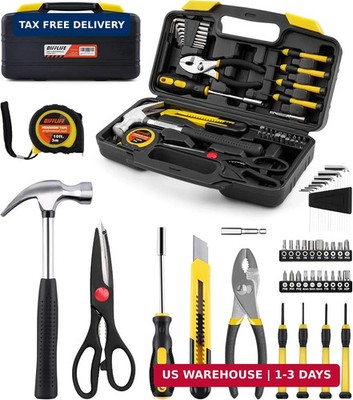 40 Piece General Household Hand Tool Set Kit Plastic Toolbox Storage Case New