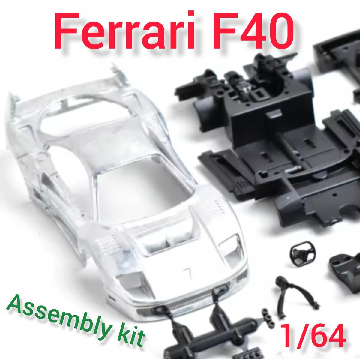 Diecast Model Kit Ferrari F40 Metal Car 1:64 DIY Build It Custom