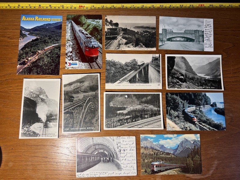 Train Postcard Lot Of 12: New York Subway, Amtrak, Bridges, Railroad, Steam