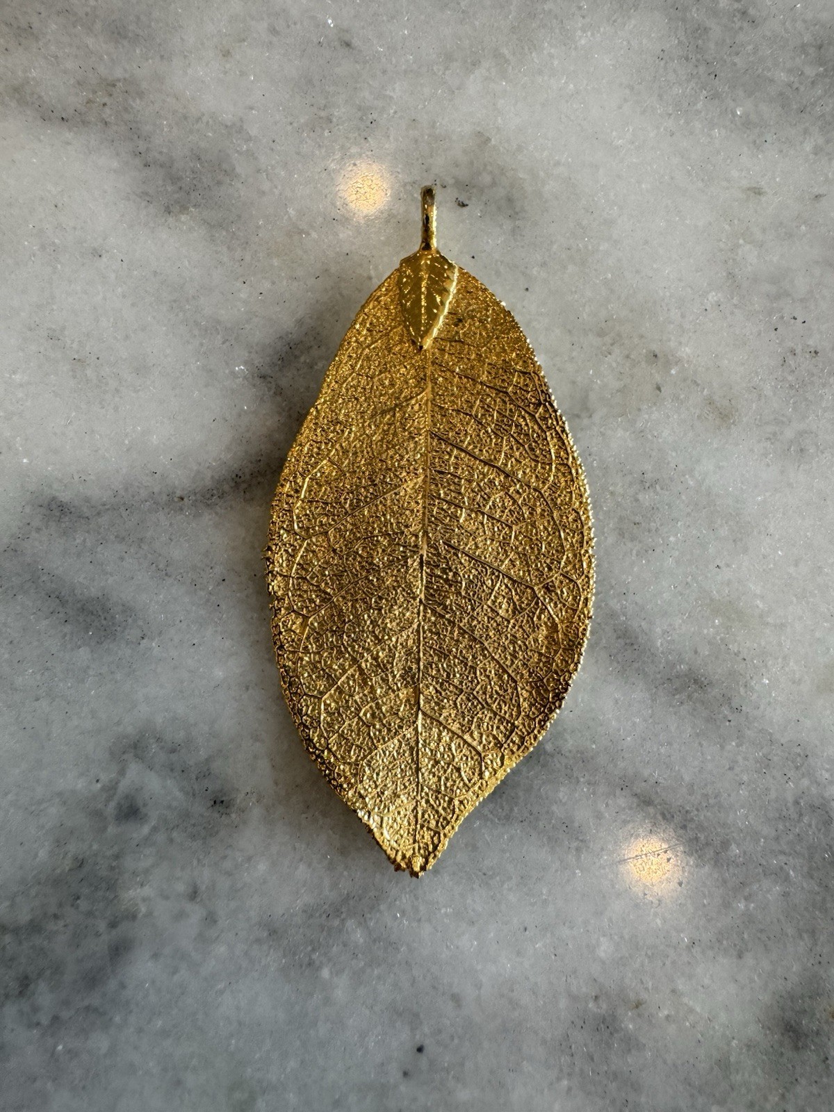 Rare Vintage Genuine Yellow Gold Dipped Kale Leaf… - image 3