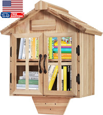 Little Library Box Outdoor Free Library Kit Updated Double Doors Literature Lit