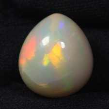 17.07 Ct IF Pear 18.6 x 16.5 MM Genuine Rainbow Multi Colors Play Welo Opal !!!
