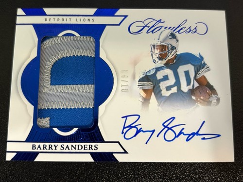 Barry Sanders #10 2025 Panini Flawless Patch Autograph card