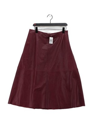 Boden Damen Midi Rock UK 14 Rot Leder mit Polyester Midi A-Linie