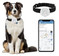 LeonardCreek F9 Pet GPS Tracker Dog Collar White New SIM Included Wireless