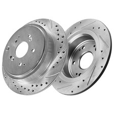 Rear 11.10" (282mm) Drilled and Slotted Disc Brakes Rotors  2016-2022 Acura ILX