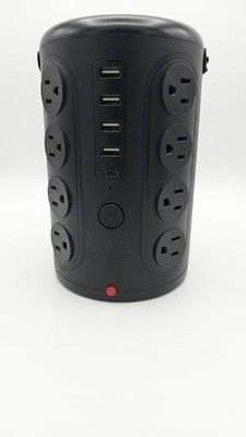 Vertical Intelligent Socket Surge Protector w/ 16 Outlets, 4 USB-A, 1USB-C