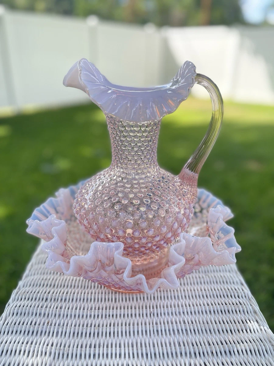 pink hobnail glass products for sale | eBay