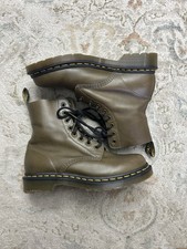 Dr. Martens 1460 Pascal Wanama Cuero Combate Botines Para Mujer EE. UU. 7 Verde