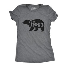 Womens Nana Bear T Shirt Cute Funny Grandmother Grandma Novelty Graphic Tee