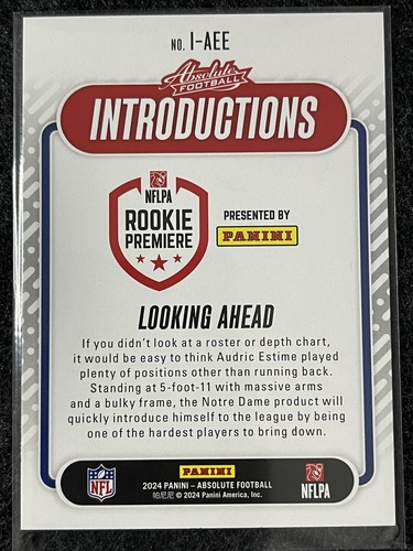 2024 Panini Absolute #I-AEE Audric Estime Introductions Denver Broncos - Bild 2 von 2
