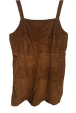 American Eagle Brown Corduroy Mini Overall  Women's Jumper Dress Large Y2K Vibe