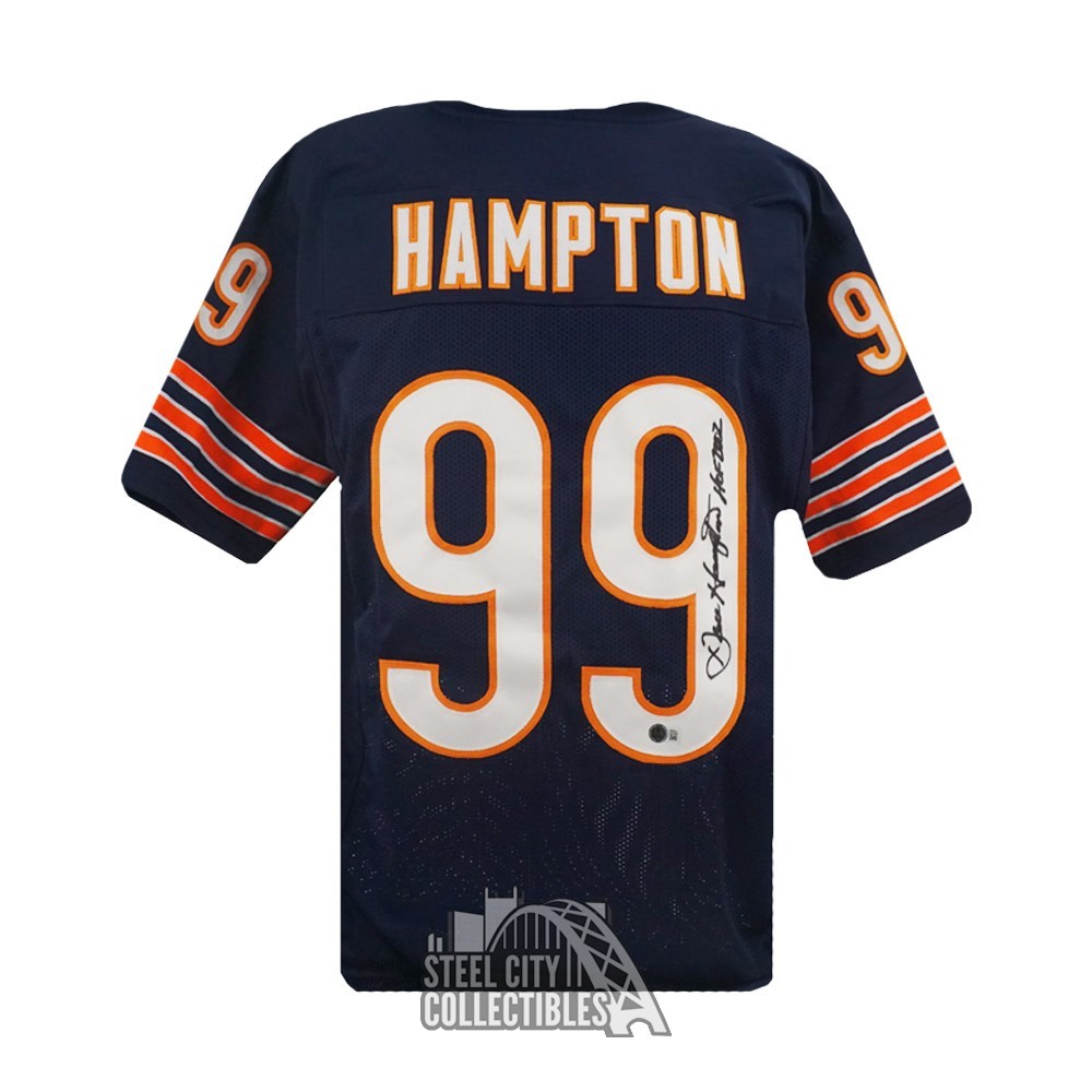 Dan Hampton Autographed Signed Chicago HOF 2002 Custom Navy Football Jersey - BAS 