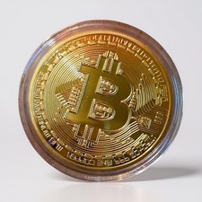 Bitcoin Münze mit 24 Karat Gold