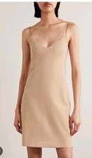 Commando Classic Solid Tailed Slip Dress V Neck Beige XS/S Small