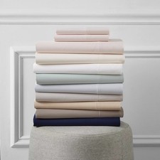 HUDSON PARK 680 TC FULL SATEEN FITTED SHEET PUMICE BEIGE