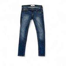 Hollister Super Skinny Jeans Womens 9R W29 L31 Blue Low Rise Faded Distressed
