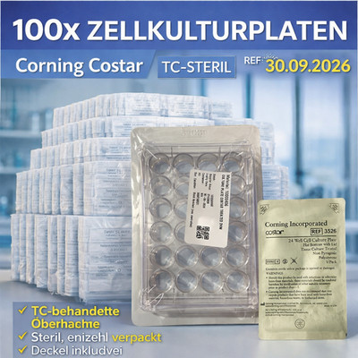 100x Corning Costar 24 Well Zellkulturplatte TC-treated steril 3526 09/2026