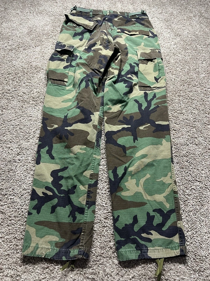 Army Mens Cargo Pants Small Green Woodland Camo Military Tactical Trouser BDU - Image 4 of 4
