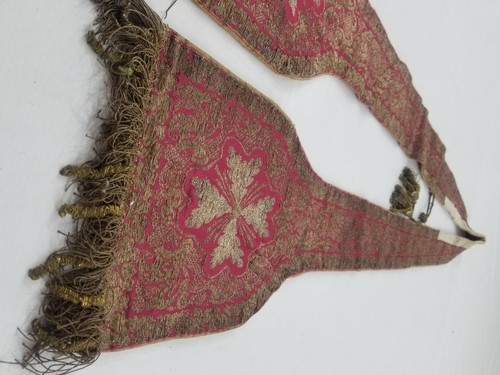 Vintage French Brocade Church Priest Stole 224x32 - Foto 9 di 12