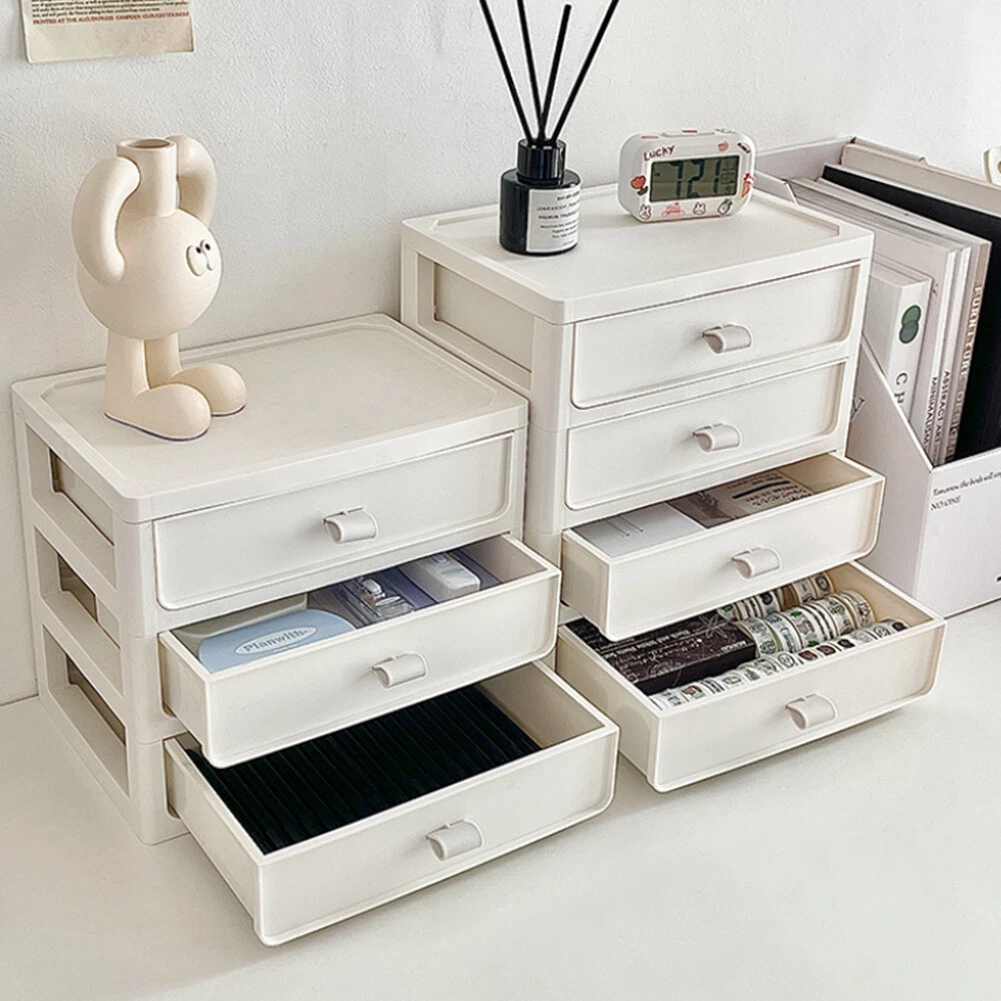 Small Desktop Storage Drawers Unit Shelf 2 3 4 Drawer Organizer