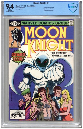 Moon Knight  # 1   CBCS   9.4   NM   Wht pgs  11/80   1st Moon Knight in his own