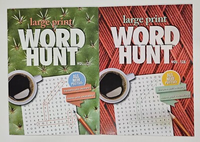 2 New Papp Puzzle Books Large Print Word Hunt Search Find Vol#127,128 Hobby Game