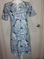 HiHo Night Sky Palm Print Lace-Up Neckline Dress Size S (C68)