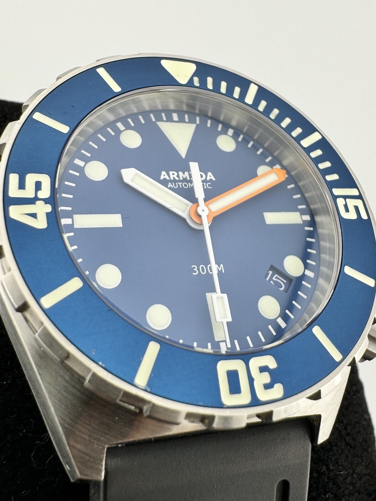 Armida A1 Diving ⚓️ RareBlueSunrayDial OrangeMinuteHand 42mm S&S Tropical Patina