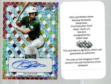 2022 Leaf Perfect Game Pre-Prod Burst Mojo Autograph MA-DC1 Dylan Cupp 1/1