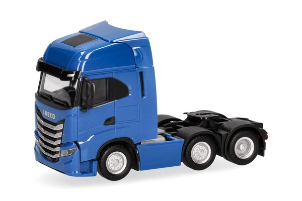Herpa 317122-003 Iveco S-Way Zgm 3Achs (6X2), Verkehrsblau 1:87 Neu Modellauto-image