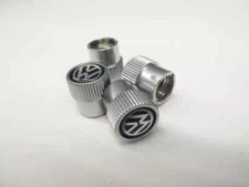 Genuine Valve Stem Caps - Black On Silver 000-071-215-J