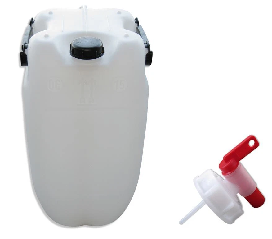 KANISTER-VERTRIEB 60 L natur Tank Behälter Kanister Wasserkanister Getränkekanister + Auslaufhahn