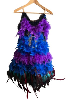 Feather Stappy Ballerina/ Mardi gras Dress Halloween Costume Blue & Purple M/L | eBay Feather Stappy Ballerina/ Mardi gras Dress Halloween Costume Blue & Purple M/L | eBay