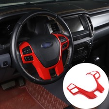 For Ford Ranger 2015-2021 Car Steering Wheel Frame Trim Abs Red Accessories Kit For Ford Ranger 2015-2021 Car Steering Wheel Frame Trim Abs Red Accessories Kit
