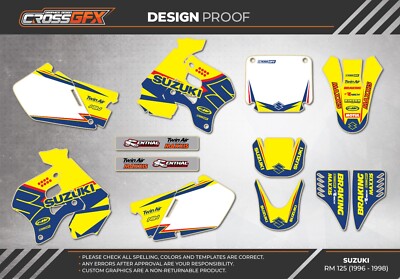 1996 1997 1998 RM 125 Graphics Kit for SUZUKI 125RM RM125 Decals