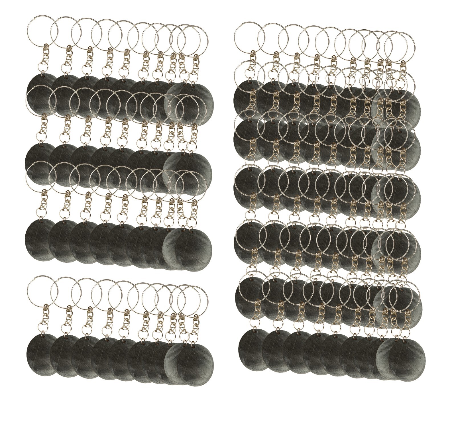 100 piece Keychain Blanks ( Black ) 