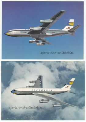Lufthansa Boeing Jet 720B - 2 x Vintage Continental Size Lufthansa Issue P'cards
