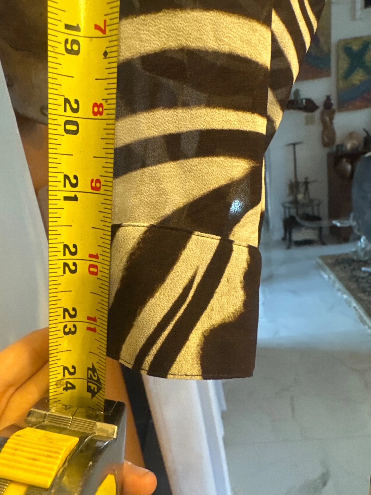 Abito lungo Michael Kors marrone stampa zebrata bottoni colletto trasparente nuovo con etichette TG XS