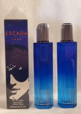 2 Bottles ESCADA *SUNSET HEAT*for men EDT cologne 3.3oz 100ml RARE*FREE SHIPPING