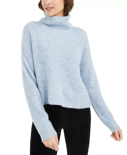 Boxy Turtleneck Sweater Blue 