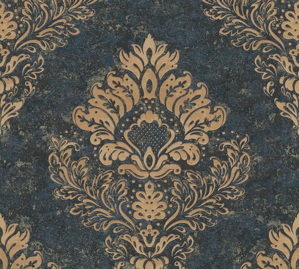 Vliestapete Barock Design Beige Blau Metallic Livingwalls 37901-2 (3,77€/1Qm)-image