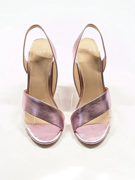 Sandalia de tacón de cuero metálico Elly para mujer Pour La Victoire talla 9,5 M precio de venta sugerido por el fabricante 245 USD Foto 4 de 4