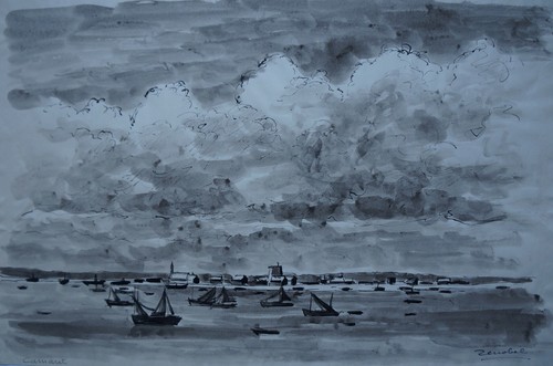 Disegno Inchiostro Camaret 1950/1955 Firmato Pietra Zenobel (1905/1996) - Picture 5 of 9