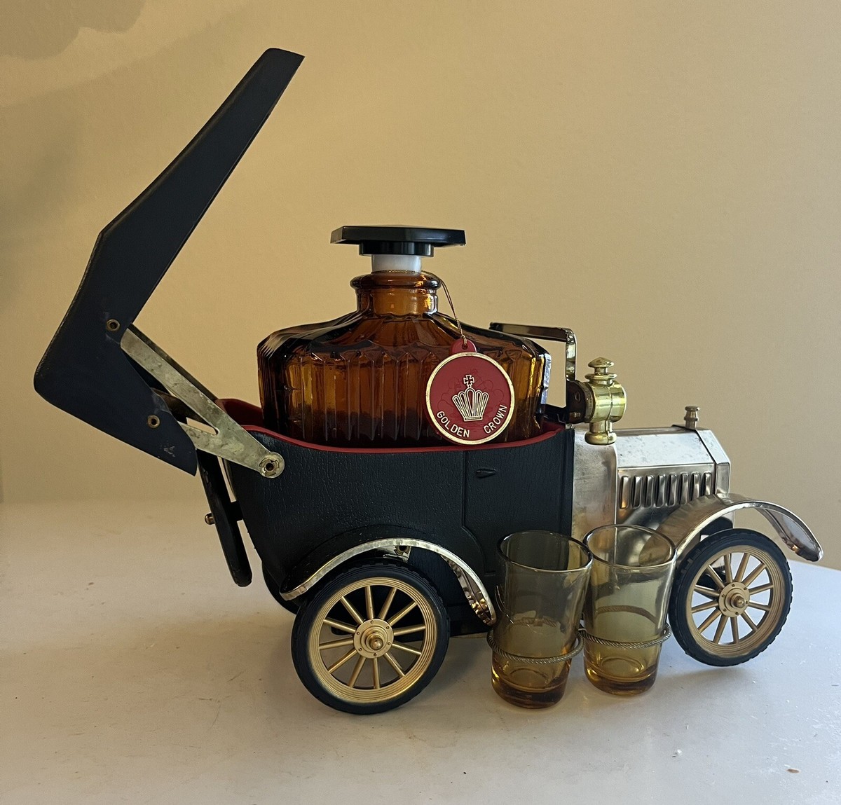 フォードボトル1918 Rare Vintage 1918 Ford Golden Crown Musical Decanter With 4 Shot