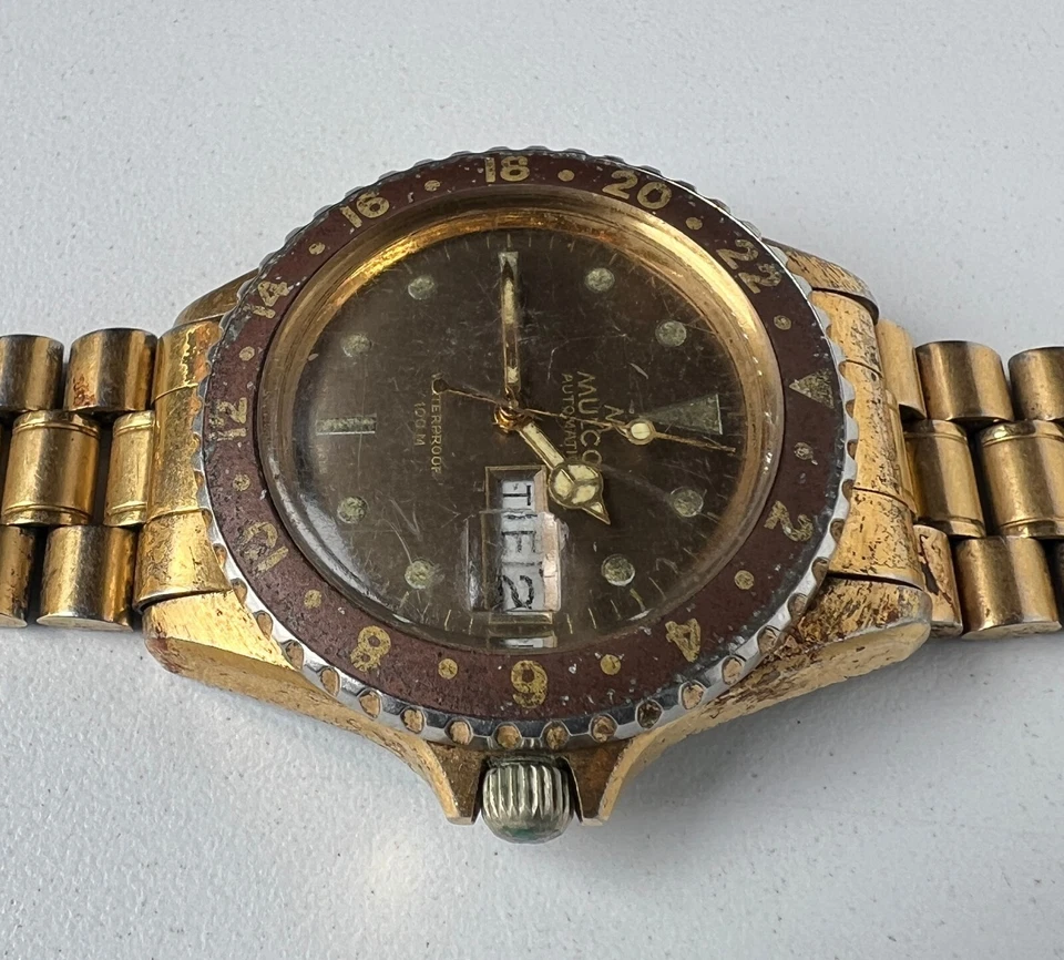 Reloj Automático Mulco 482-253 Cal 2878 Vintage Hombre Esfera Beige 25 Joyas Foto 3 de 4