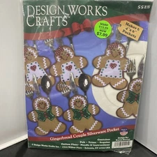 Design Works Gingerbread Couple Silverware Pocket Covers  #5528 NOS Makes 6